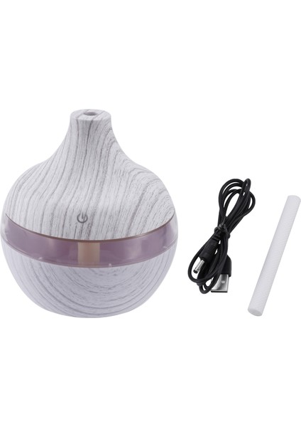 300ML Hava Nemlendirici USB Ahşap Tahıl Aromaterapi Uçucu Yağ Difüzörü Aromaterapi Nemlendirici LED 7 Renk Gece Lambası (Yurt Dışından)