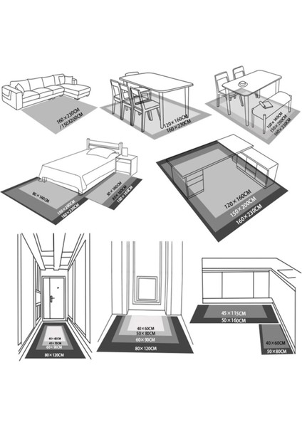 Dijital Baskılı Halı Leke Tutmaz Kaymaz Taban Yıkanabilir Salon ,mutfak,koridor Halısı