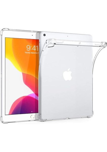 Apple iPad 5. Nesil 9.7 (2017) Antishock Köşe Korumalı Şeffaf Shockproof Esnek Kılıf ve Ekran Koruyucu A1822 A1823 modelleri