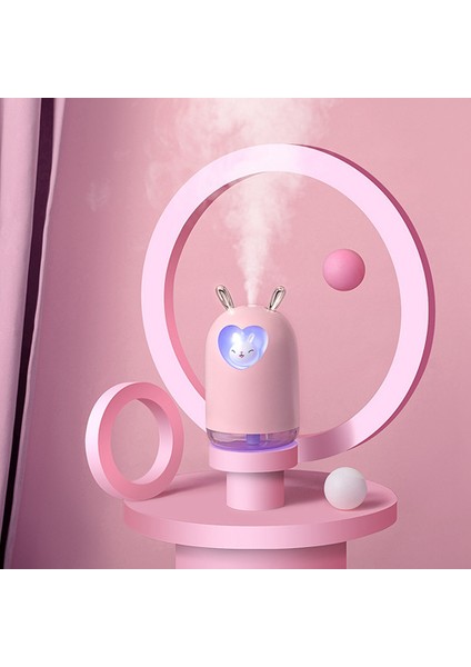 USB Nemlendirici 300 ml Sevimli Hayvan Ultrasonik Serin Mist Hava Yağ Difüzörü Romantik Renkli LED Lamba Humidificador, Beyaz (Yurt Dışından)