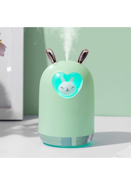USB Nemlendirici 300 ml Sevimli Hayvan Ultrasonik Serin Mist Hava Yağ Difüzörü Romantik Renkli LED Lamba Humidificador, Beyaz (Yurt Dışından)