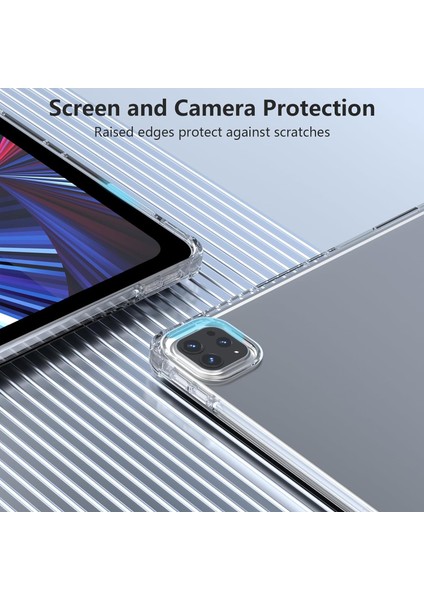 Apple iPad 4. Nesil 11 Pro (2022) Antishock Köşe Korumalı Şeffaf Shockproof Esnek Kılıf A2759 A2761 A2435 A2762 modelleri