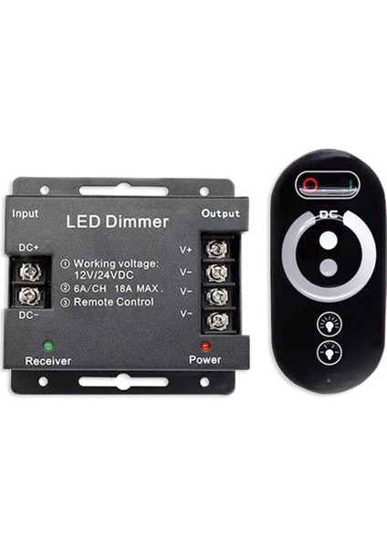 18A LED Tek Renkli Denetleyici Dimmer 12V 24V Tek Renkli Işık Çubuğu Için Rf Kablosuz Dokunmatik Uzaktan Kumanda (Yurt Dışından)
