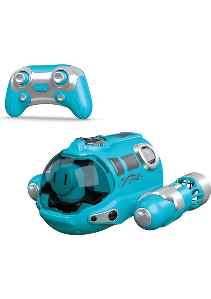 Mini Rc Tekne 2.4g Sprey Uzaktan Kumanda Tekne Çocuk Su Oyuncakları Doğum Günü Hediyesi Denizaltı Tekne Şekli Oyuncaklar-Mavi (Yurt Dışından)