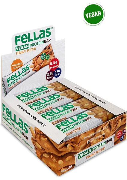 Vegan Protein Bar - Yer Fıstığı Ezmeli 40G x 12 Adet