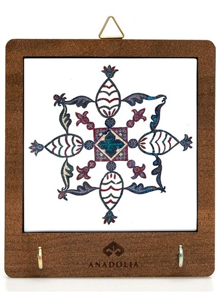 Kalemişi Kare Motif Seramik Dekoratif Askılık
