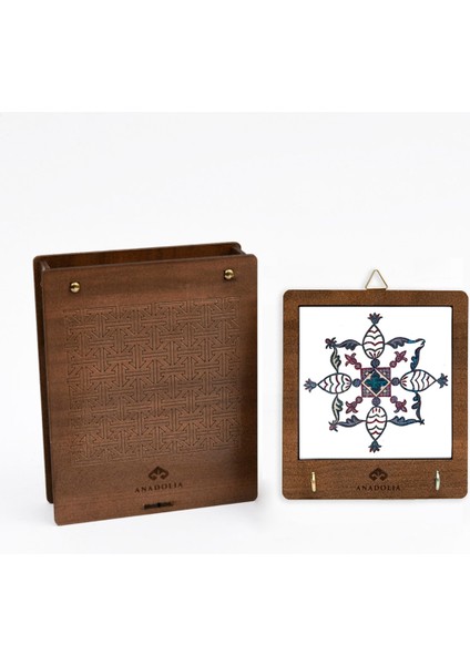 Kalemişi Kare Motif Seramik Dekoratif Askılık
