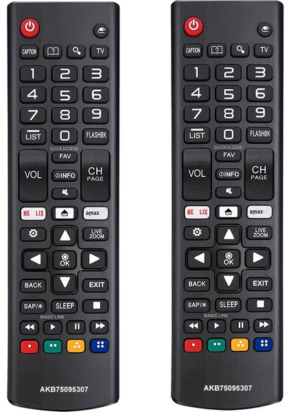 Tüm Lg Tv Için Uzaktan Kumanda AKB75095307 Evrensel OLED LCD LED Hdtv 3D 4K Akıllı Tv, Kısayol Düğmeleri Ile, 2 Paket (Yurt Dışından)