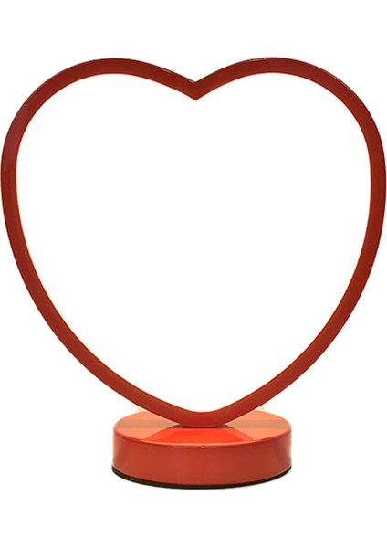 Kalp Şekli Masa Lambası Düğün Için Kırmızı LED Masa Lambası Kademesiz Karartma Yatak Odası Başucu Lambası Gece Lambası Kırmızı (Yurt Dışından)