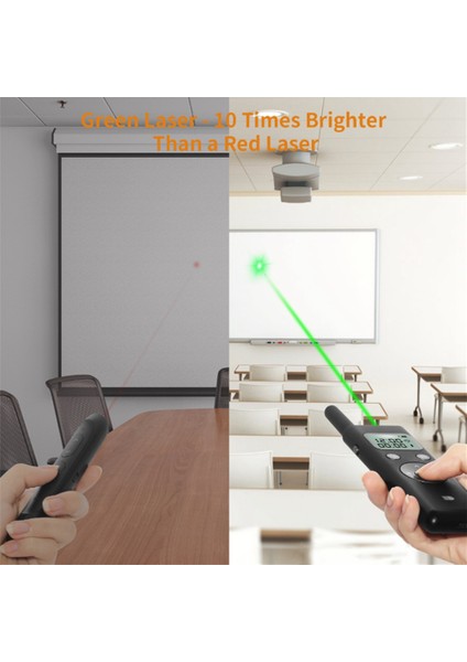 Kablosuz Powerpoint Sunumu Ppt Pointer Clicker Presenter LCD Ekran Yeşil Işık Rf Uzaktan Kumanda 300M Mesafe (Yurt Dışından)