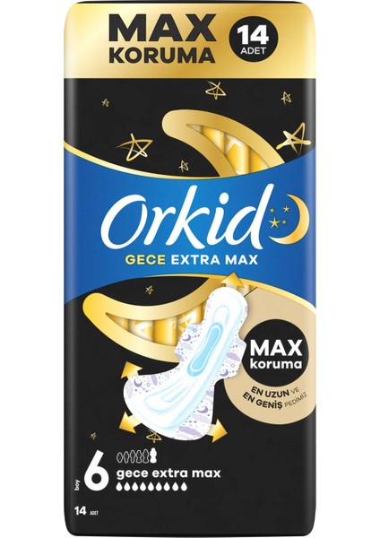 Ultra Gece Ekstra Max (Boy 6) 14 adet Hijyenik Ped