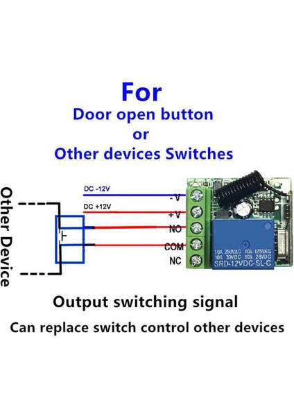 433 Mhz Kablosuz Uzaktan Kumanda Anahtarı Evrensel DC12V 1ch Röle Alıcı Modülü Rf Verici 433 Mhz Uzaktan Kumanda (Yurt Dışından)