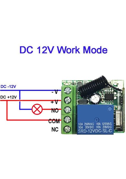 433 Mhz Kablosuz Uzaktan Kumanda Anahtarı Evrensel DC12V 1ch Röle Alıcı Modülü Rf Verici 433 Mhz Uzaktan Kumanda (Yurt Dışından)