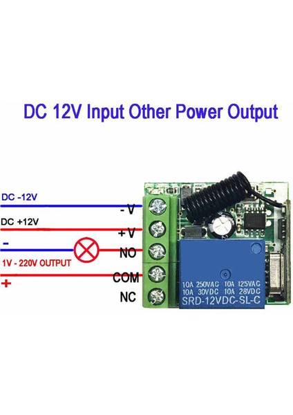 433 Mhz Kablosuz Uzaktan Kumanda Anahtarı Evrensel DC12V 1ch Röle Alıcı Modülü Rf Verici 433 Mhz Uzaktan Kumanda (Yurt Dışından)