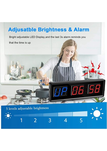 Spor Salonu Zamanlayıcı, LED Aralık Zamanlayıcı Dijital Geri Sayım Duvar Saati Spor Zamanlayıcı, Ev Için 1.5 Inç Basamak Aşağı/yukarı Saat Kronometre (Yurt Dışından) indirimleri