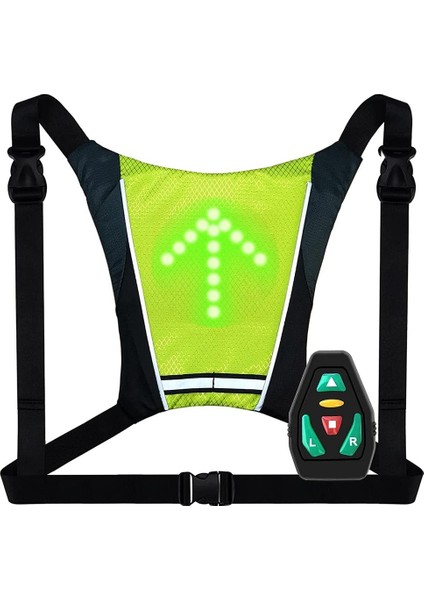 LED Bisiklet Dönüş Sinyali Sırt Çantası, LED Bisiklet Dönüş Sinyalleri Yelek, Yön Göstergesi ile Şarj Edilebilir Yansıtıcı Sırt Çantası (Yurt Dışından)