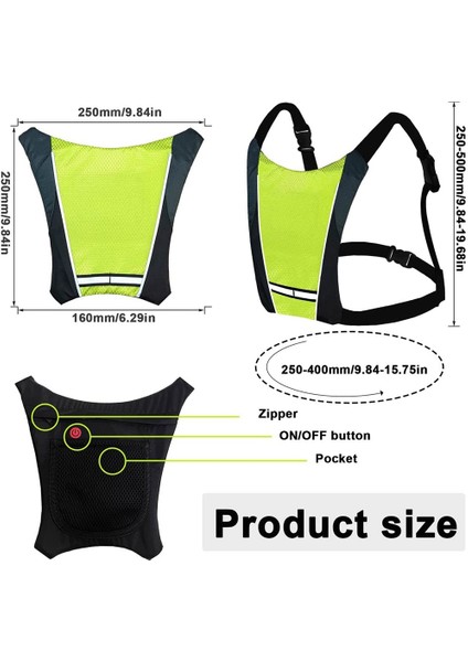 LED Bisiklet Dönüş Sinyali Sırt Çantası, LED Bisiklet Dönüş Sinyalleri Yelek, Yön Göstergesi ile Şarj Edilebilir Yansıtıcı Sırt Çantası (Yurt Dışından) fiyatları