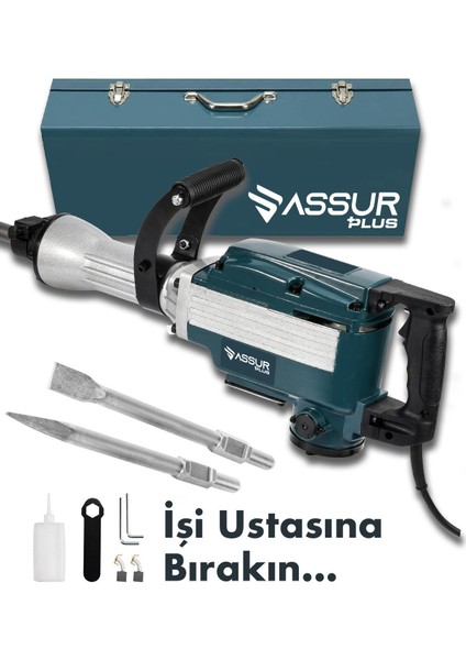 Assur Plus Büyük Tip Kırıcı Hilti Kavrama Kollu 16 kg 3 Metre Kablolu Mavi 65MM