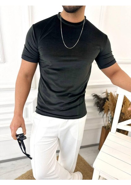 T-Shirt Slim Fit T-Shirt Dar Kesim Kadife T-Shirt fiyatları