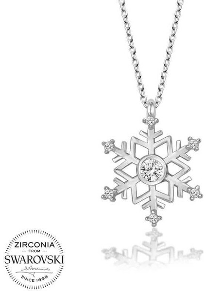Swarovski Taşlı Gümüş Kartanesi Bayan Kolye