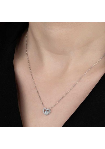 Swarovski Taşlı Gümüş Kalp Bayan Kolye fiyatları