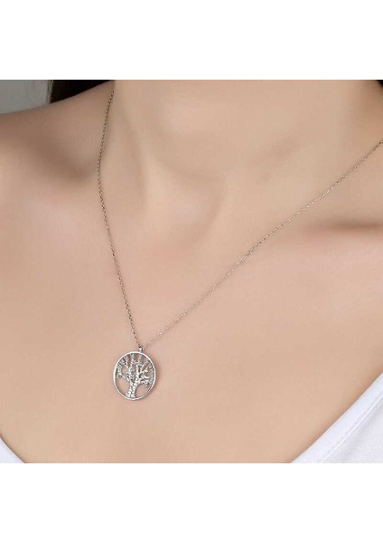 Swarovski Taşlı Gümüş Hayat Ağacı Bayan Kolye fiyatları