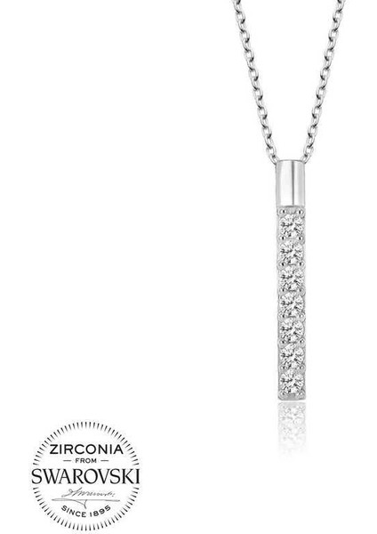 Swarovski Taşlı Gümüş Yeditaş Bayan Kolye