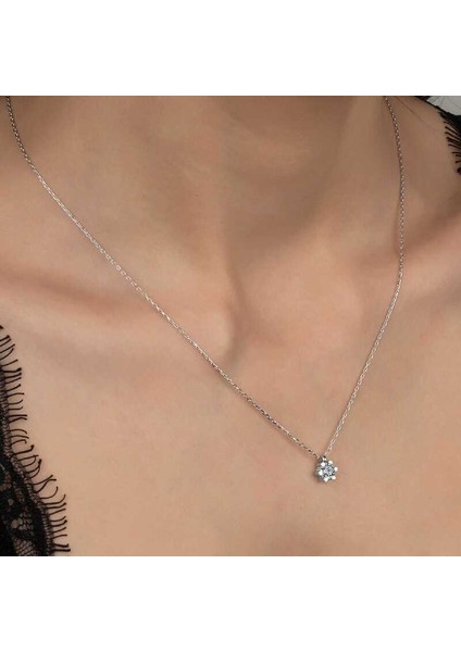 Swarovski Taşlı Gümüş Tektaş Bayan Kolye fiyatları