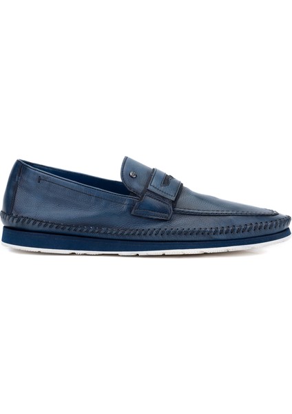 Erkek Deri Mavi Loafer Ayakkabı 1024 64605 Erk Ayk Y24 Blu