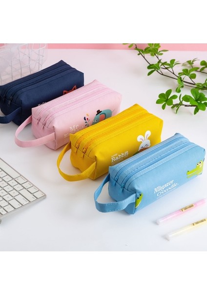 Ww Taşınabilir Büyük Kapasiteli Karikatür Kalem Kutusu-Pembe (Yurt Dışından) modelleri