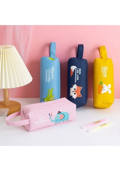 Ww Taşınabilir Büyük Kapasiteli Karikatür Kalem Kutusu-Pembe (Yurt Dışından) indirimleri