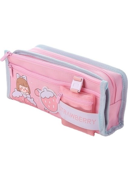 Hss Büyük Kapasiteli Kız Kalem Çantası Öğrenci Büyük Kapasiteli Kırtasiye Kutusu-Pembe (Yurt Dışından)