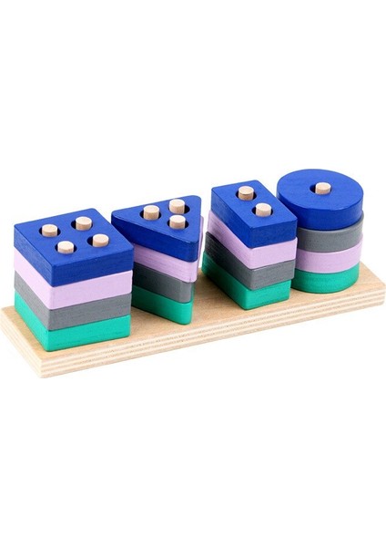 Çocuklar Için Ahşap Eğitici Oyuncaklar Shapecolor Tanıma Sıralama Okul Öncesi Istifleme Çocuklar Için Geometrik Ahşap Yapı Taşları (Yurt Dışından)