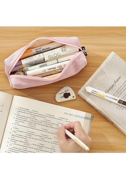Kalem Kutusu Öğrenci Kalem Kılıfı Madeni Para Kılıfı Kozmetik Çantası Ofis Kırtasiye Organizatörü Gençler Için-Pembe (Yurt Dışından) indirimleri