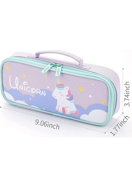 Sevimli Kalem Kutusu Kalem Kılıfı Orta Kapasiteli Taşınabilir Kalem Çantası Kızlar Çocuklar Gençler Için Bölmeli-Mor (Yurt Dışından) modelleri