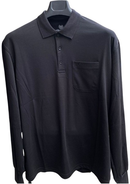 Simenti Polo Yaka Cepli Rahat Kalıp Sweatshirt Battal Beden