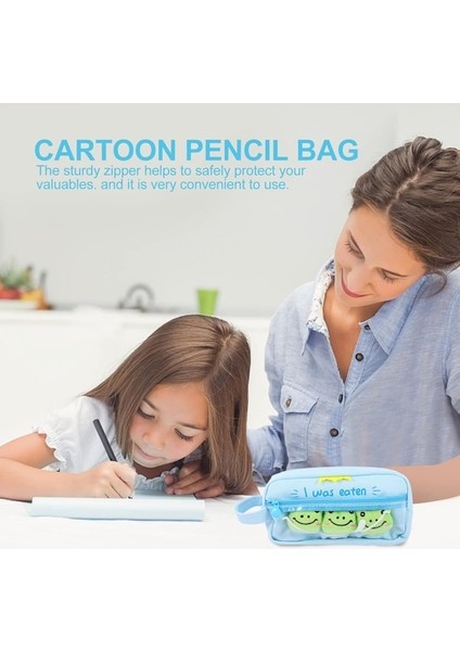 Heamor 1 Adet Karikatür Kurbağa Kalem Kutusu Tuval Kalemlik Kız Kalp Öğrencileri - Yeşil (Yurt Dışından) indirimleri