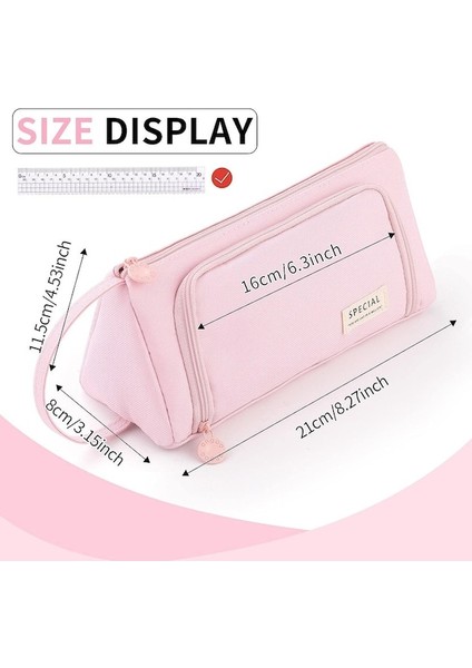 Kalem Kutusu Elde Taşınabilir Kalem Kılıfı Çok Yuvalı Kalem Çantası Genç Öğrenci Için Kırtasiye Deposu-Pembe (Yurt Dışından) fırsatları