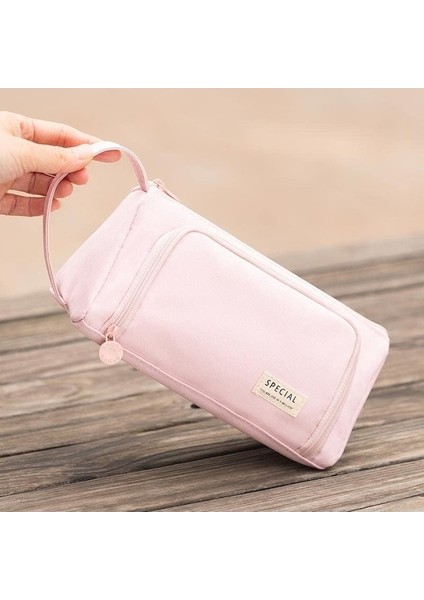 Kalem Kutusu Elde Taşınabilir Kalem Kılıfı Çok Yuvalı Kalem Çantası Genç Öğrenci Için Kırtasiye Deposu-Pembe (Yurt Dışından) indirimleri