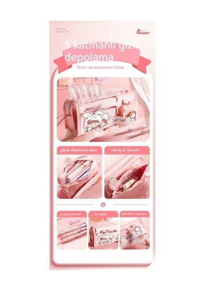 Hss Yüksek Yüzlü Büyük Kapasiteli Kalem Çantası Sevimli Kız Çok Katmanlı Basit Kalem Kutusu (Yurt Dışından) modelleri