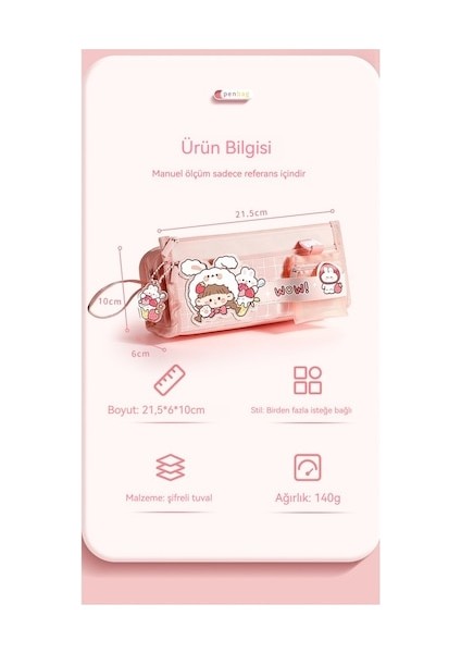 Hss Yüksek Yüzlü Büyük Kapasiteli Kalem Çantası Sevimli Kız Çok Katmanlı Basit Kalem Kutusu (Yurt Dışından) indirimleri