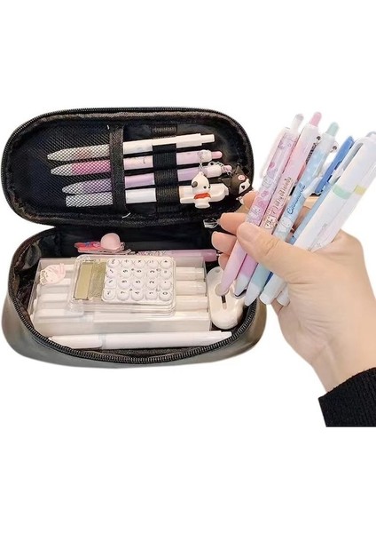 Jolıta Sanrio Pio Kuromi Melodisi Büyük Kapasiteli Kalem Kılıfı Kız Kalp Kırtasiye Çantası-Siyah (Yurt Dışından) fiyatları