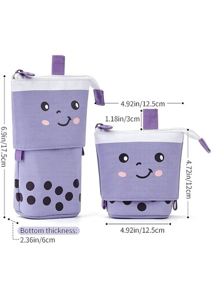 Sevimli Kalem Kutusu Ayaklı Kalemlik Teleskopik Kalem Kılıfı Kırtasiye Ofis Düzenleyici Çanta-Mor (Yurt Dışından) fiyatları