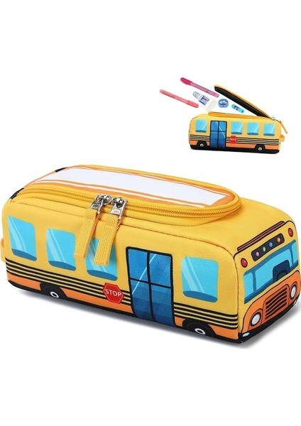 Çocuklar Için Sevimli Kalem Kutusu Kız Erkek Kalem Kılıfı Kawaii Kalem Kalem Kutusu Çanta Tutucu Okul Öğrencileri Için-Sarı (Yurt Dışından)
