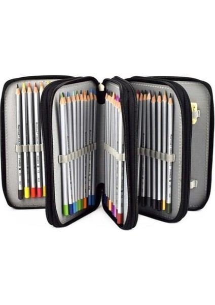 Luckystars 72 Delik Renkli Kawaii Yüksek Kapasiteli Sanat Kalem Kalem Kutusu Kalem Çantası (Yurt Dışından) modelleri