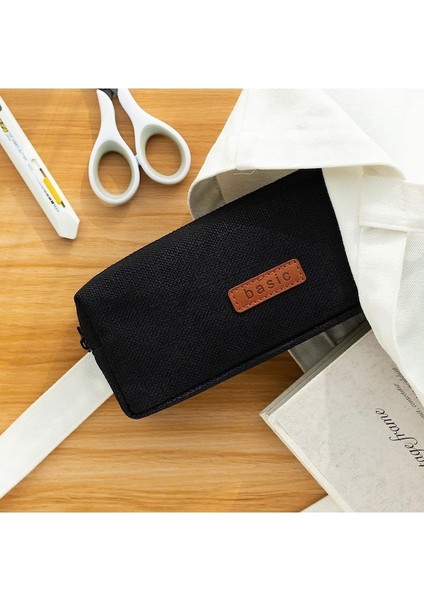 Kalem Kutusu Öğrenci Kalem Kılıfı Madeni Para Kılıfı Kozmetik Çantası Ofis Kırtasiye Organizatörü Gençler Için-Siyah (Yurt Dışından) fiyatları