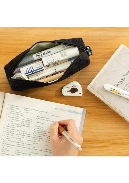 Kalem Kutusu Öğrenci Kalem Kılıfı Madeni Para Kılıfı Kozmetik Çantası Ofis Kırtasiye Organizatörü Gençler Için-Siyah (Yurt Dışından) fırsatları