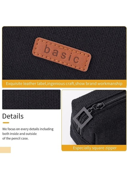 Kalem Kutusu Öğrenci Kalem Kılıfı Madeni Para Kılıfı Kozmetik Çantası Ofis Kırtasiye Organizatörü Gençler Için-Siyah (Yurt Dışından) indirimleri