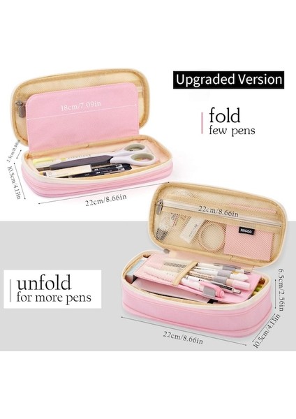 Büyük Kapasiteli Kalem Kutusu Büyük Depolama Kapasiteli Kalem Çantası Kılıfı Tutucu Çanta Organizatör-Açık Mavi (Yurt Dışından) fiyatları