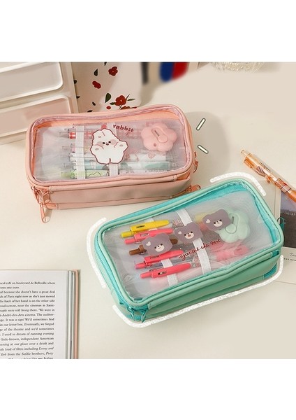 Ww Çok Bölmeli Büyük Kapasiteli Kalem Kutusu-Pembe (Yurt Dışından) fiyatları